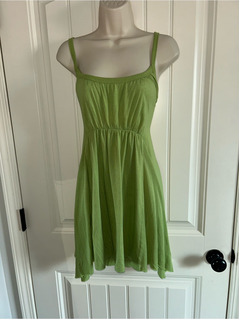 NEW Hard Tail Light Green Tank Top Mini Dress with Gathered Detail Sz L